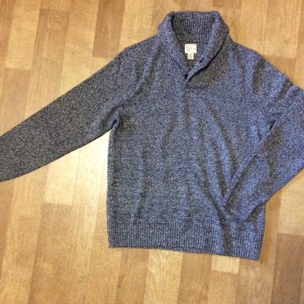 J Crew Rugged Merino Wool Sweater . New unworn shawl collor.